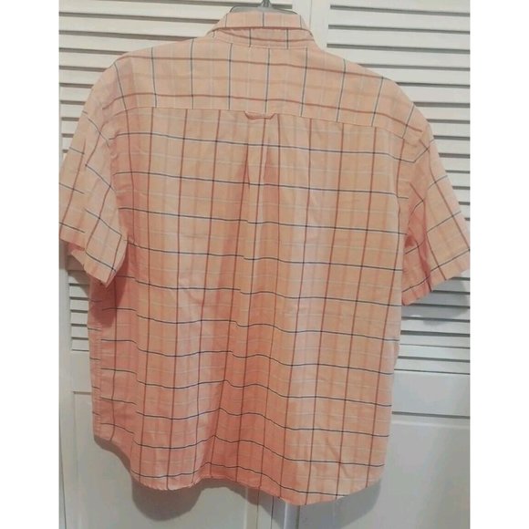 St John Bay Ironfree Extra Extra Large Orange Plaid Short Sleeve Shirt Button - Picture 3 of 3